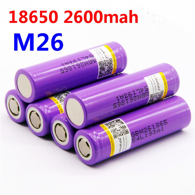LiitoKala M26 18650 2500 2600 mah 10A 18650 li-ion rechargeable battery power safe battery