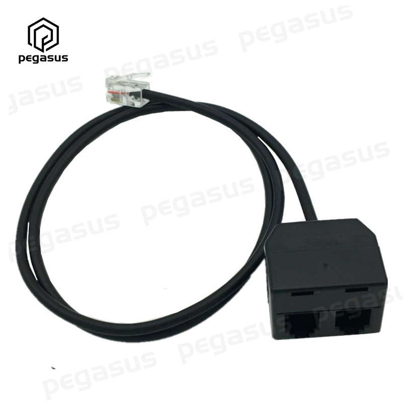 Adaptateur de formation téléphonique, 50CM 4P4C RJ9 mâle à 2 * RJ9 femelle, câble séparateur en Y: Default Title