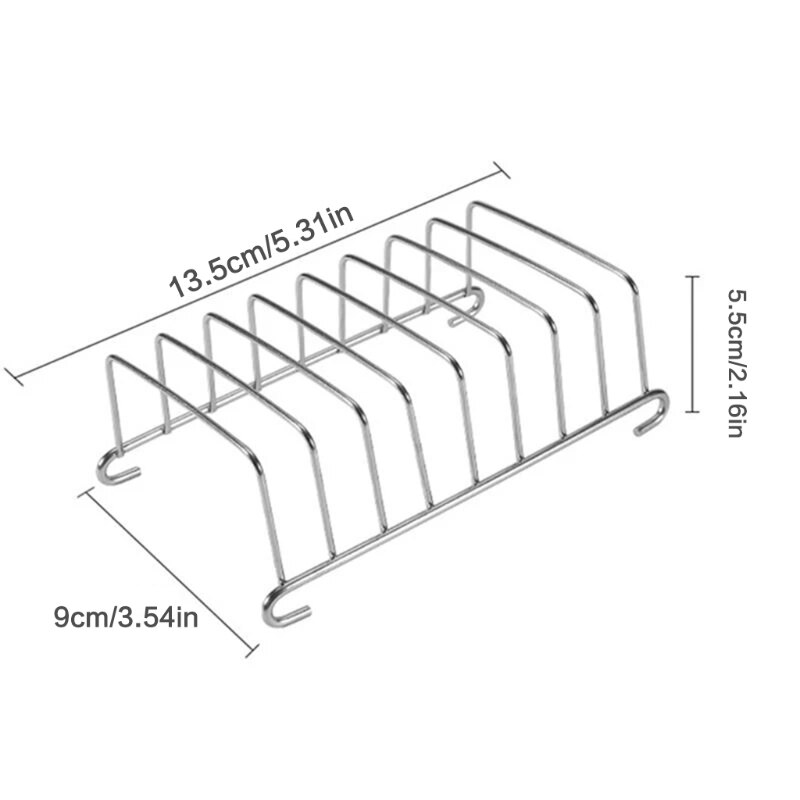 8 Slots Non Stick Toast Rack Holder Bbq Rvs Veilig Rechthoek Lucht Friteuse Accessoires Organizer Keuken Benodigdheden