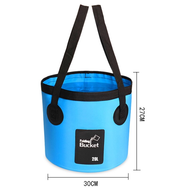 Składane wiadro z uchwytem przenośne lekkie zewnątrz umywalka wiadro wędkarskie składane wiadro na kemping piesze wycieczki 20L