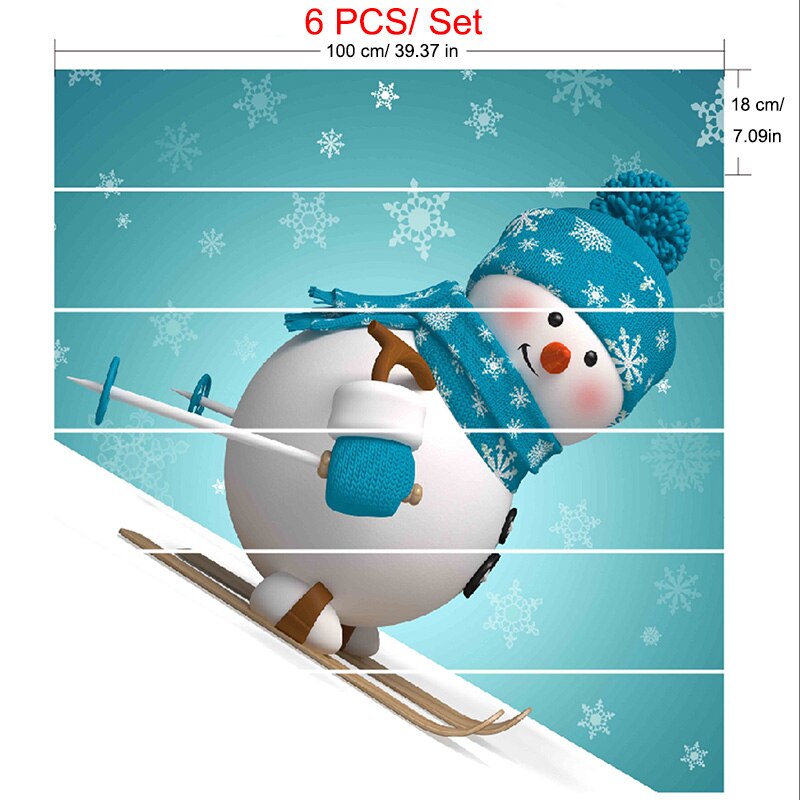 Estampilla para escalera de muñeco de nieve, pegatinas decorativas para escaleras, Feliz Navidad, autoadhesivo, pegatina 3D para pared, Mural, papel de pared, decoración del hogar: AG9174