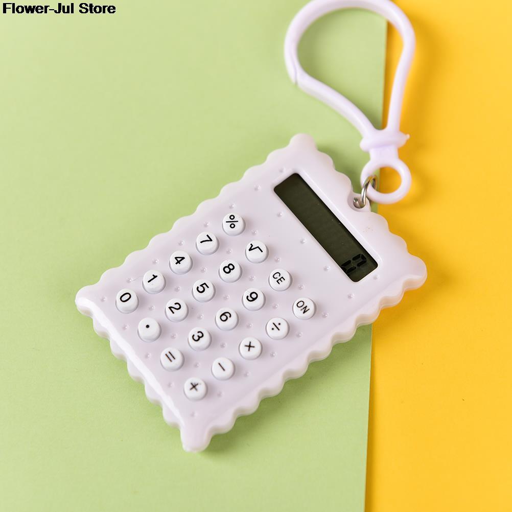 Plastic Mini Keychain Calculator Handheld Pocket Type Coin Batteries Calculator Small battery office supplies student stationery