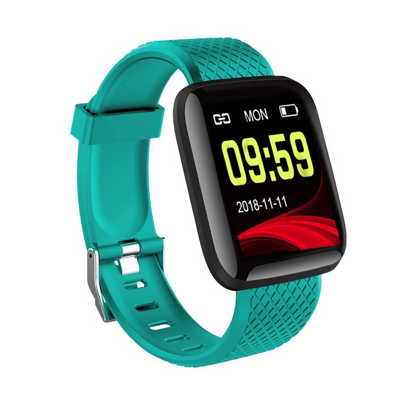Smart klocka sport fitness armband aktivitetsmätare pulsmätare blodtryck för ios android män/kvinnor hälsoarmband: Grön