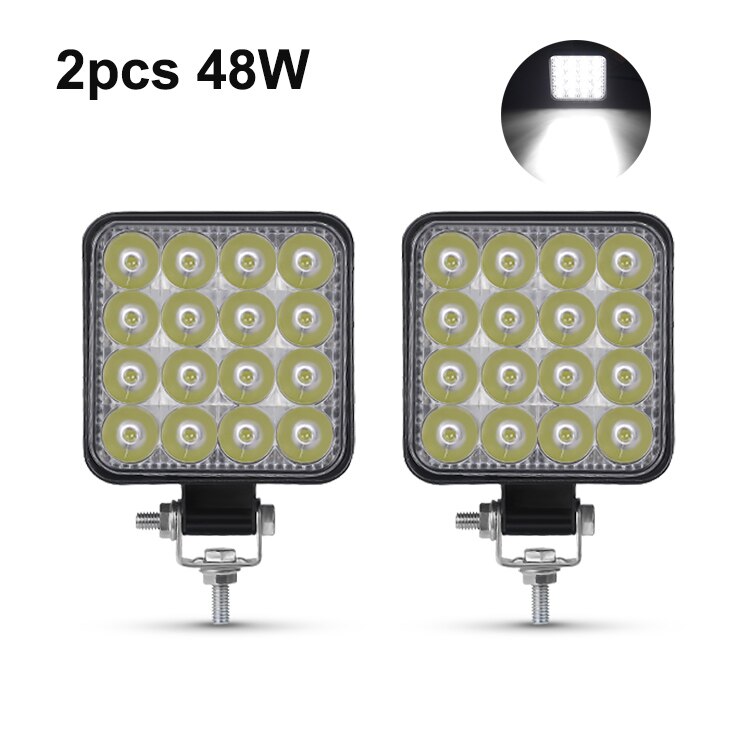 Nlpearl car led arbeidslys bar spotlight led bar offroad 12v 24v led lys bar for lastebil off road 4 x 4 4wd suv atv led tåkelys: 2 stk 48w tåkelys