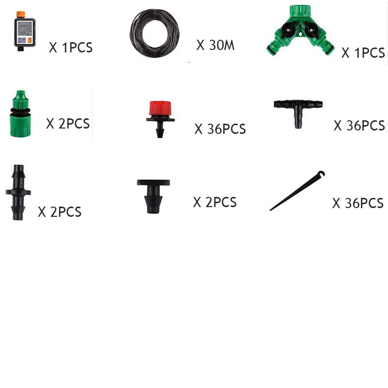 Automatisk elektronisk lcd-skærm sprinkler controller udendørs have timer automatisk vanding enhed vandingssystem yard værktøj: Timer og 30m sæt