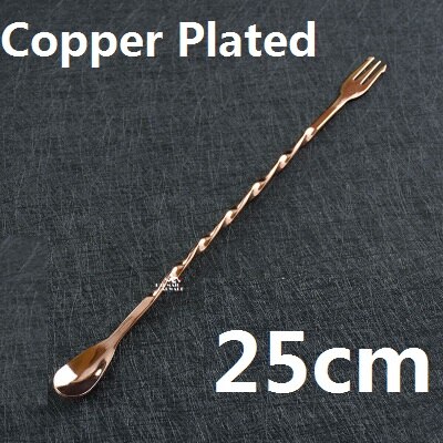 Stainless Steel Cocktail Bar Spoon Hoffman Drink Mixer Bar Stirring Mixing Spoon Stirrer: Copper 25cm
