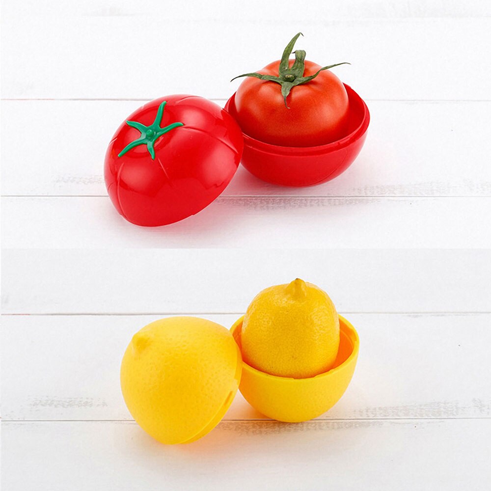 Plast lök grön paprika vitlök formade matbehållare skarpare citron frukt fodral färsk låda kylskåp hem förvaring