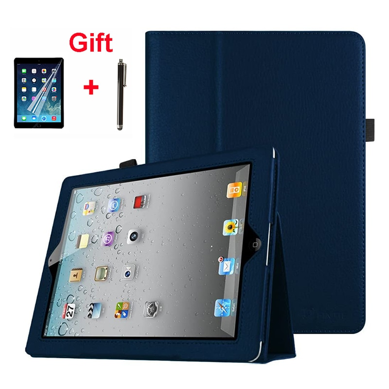 Étui en cuir pu ultra fin pour apple ipad 4 3 2 a1397 a1396 a1395 a1430 a1403 a1459 a1460 a1458, housse de support pour ipad 2 3 4, étuis