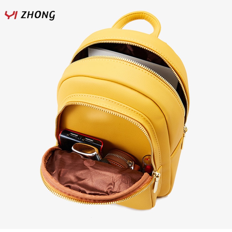 Mini zaino in pelle YIZHONG zaino multifunzione piccolo borsa Designer borse da donna famose di marca borsa a tracolla semplice Mochila