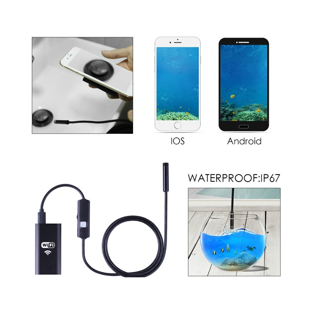Wasserdichte Kamera Wifi Endoskop 1M 2M 3,5 M 5M 10M Endoskop Weiche Wifi Endoskop Kamera Endoskop kamera Für Android IOS
