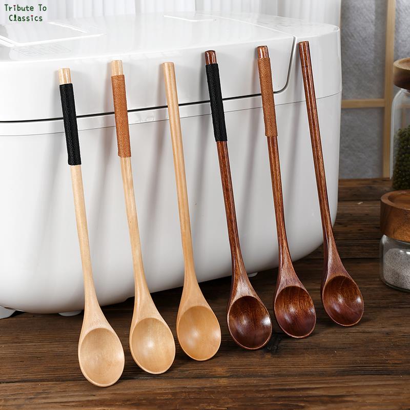 Kleine 1Pc Holz Tee Löffel Lange Kaffee Löffel Teelöffel Holz Honig Nachtisch Löffel Kaffee Trinken Rührer Teelöffel Geschirr