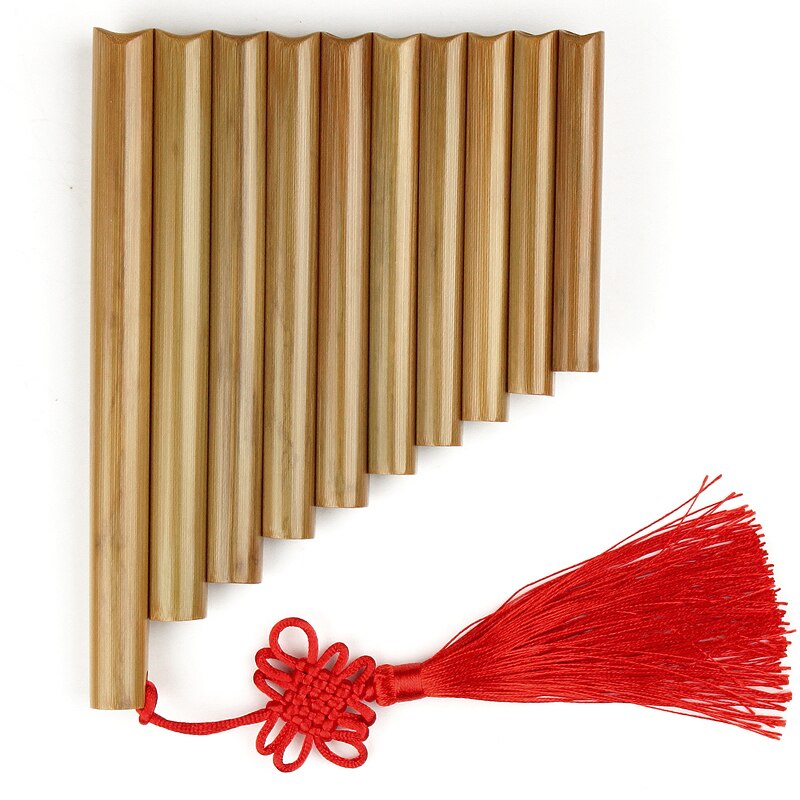 Chinese Folk Musical Instrument Pan Flute Bamboo Panflute 10 Pipes Wind Instrument Panpipes Flauta Handmade Easy Carry: righthand