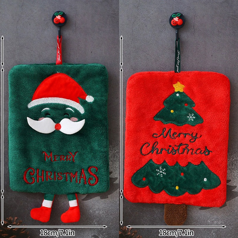 Christmas Hand Towels Cute Kitchen Towel Decortive Handkerchief Towels Bathroom Hanging Towel for Hands Christmas Decoration: Yellow