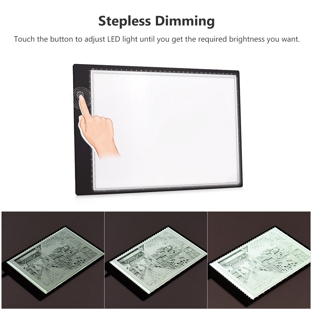 Portable Magnetic A4 Light Box Tracing Light Pad Board LED Artcraft Copy Board Tracer USB Powered Dimmable Brightness
