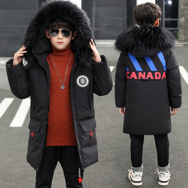Veste d'hiver en coton de pour garçons, manteau et épais, vêtements d'extérieur décontractés à capuche pour enfants de 5 6 7 8 9 10 11 12 13 14 ans