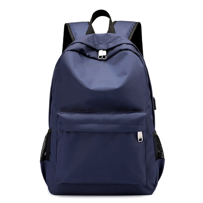 Nero Degli Uomini di zaini scuola di alta scuola per i ragazzi Adolescenti di nylon Usb di Ricarica indietro pacchetto adolescente Studente Bagpack Grande Capacità Nuovo 2020: Blu