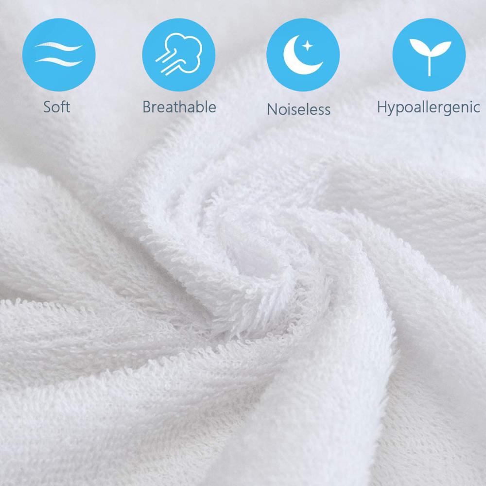 160x200cm Hypoallergenic Waterproof Mattress Cover King Size Luxury Terry Cotton Mattress Protector Sheet for Bed