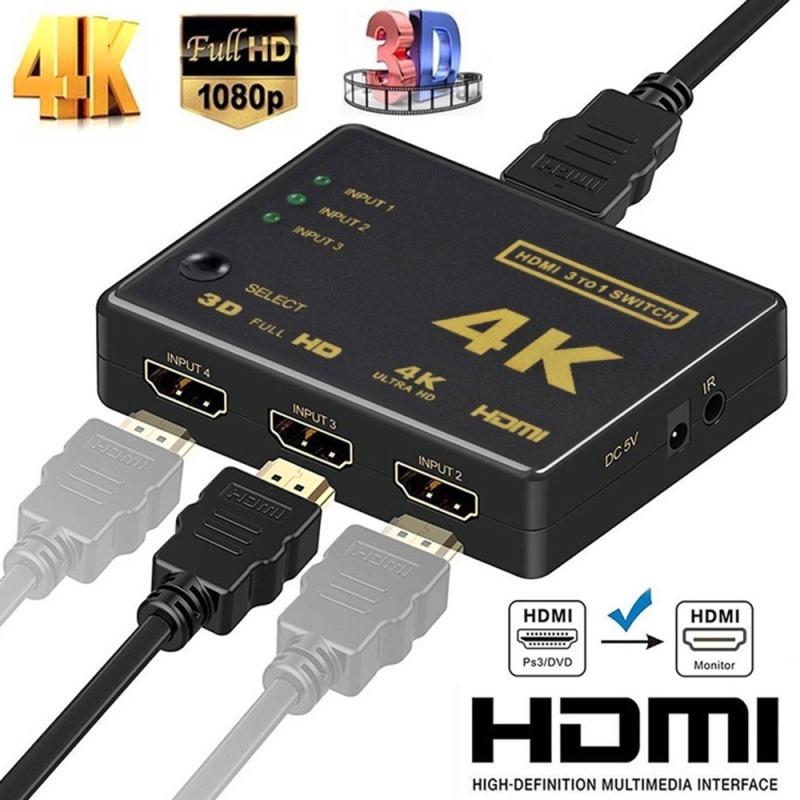 Hdmi Splitter 4K Hdmi Switch Adapter Hdmi Switcher 3 In 1 Out Voor Hdtv Pc AM8 Doos Switch Hdmi bi-Richting 4K X 2K Splitter