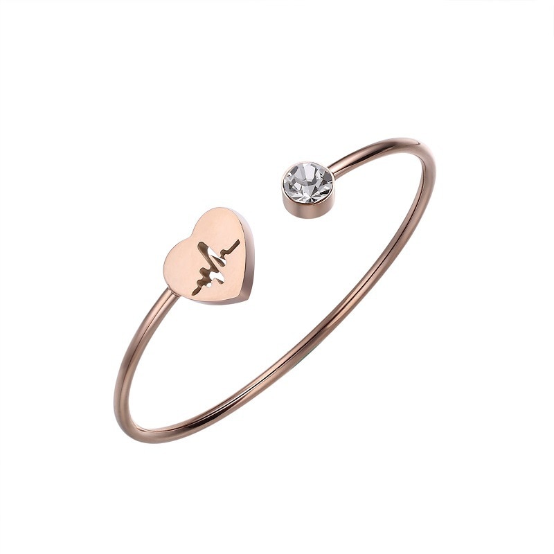 Herzschlag RN Krankenschwester Armband Rose gold Silber Metall Armreifen Ärzte Krankenschwester Studenten Graduation Medizinische Schmuck