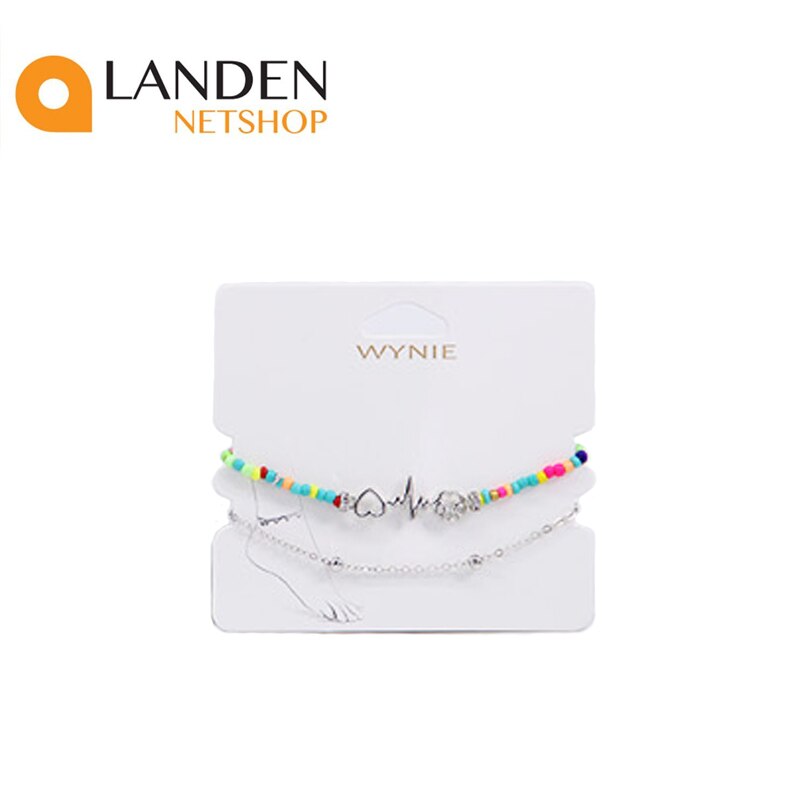 tobilleras boho Vintage para mujer, cadena de oro a la , pulsera de tobillo con cuentas de colores, joyería de pie: Huella Plateado