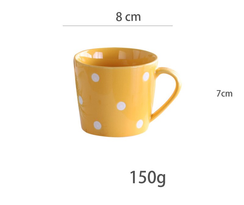 Bästsäljande prickig kopp söt keramisk kopp mugg personlighetstrend kopp hushållsmjölk frukost kaffekopp: 3