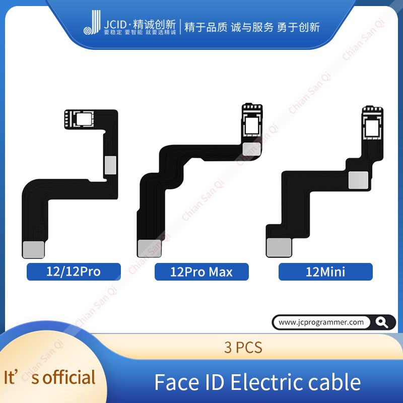 JC-Cable flexible para reparación de identificación facial, matriz de puntos apto para iPhone X/XS/XR/XSMAX/11/11P/11PM/12/12PM: 12 Series 3PCS