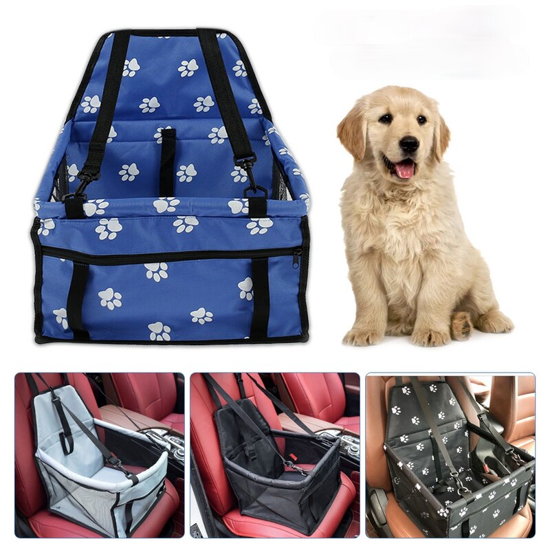 Folding Dog Carrier Kennel Seat Booster Pets Travel Protector Dog Car Seat Cover Basket with Mesh Hanging Bag for Puppy Cats