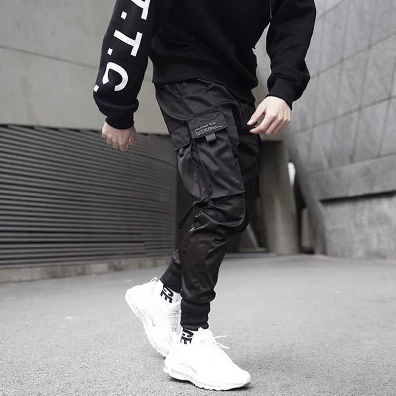 Tij Mannen Multi-pocket Harem Hip Pop Broek Broek Streetwear Joggingbroek Hombre Mannelijke Casual Mode Cargo Broek mannen