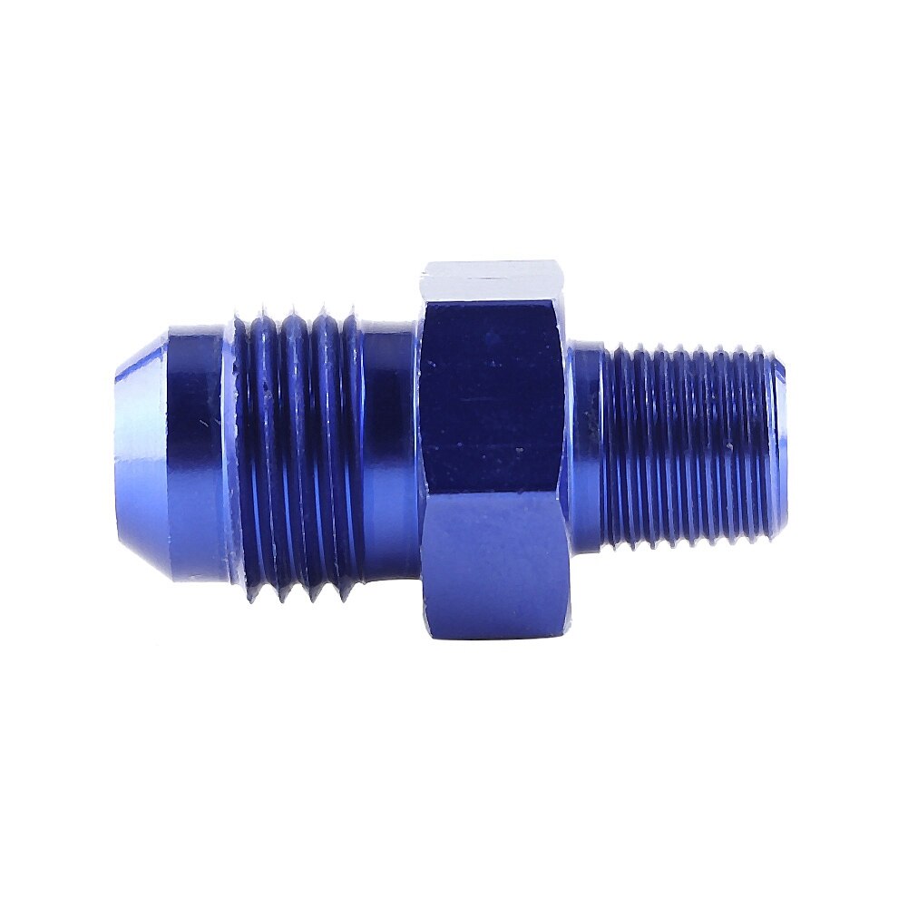 AN6 To 1/8 NPT Straight Aluminium Adaptor Fitting - Anodised Black (AN6M-1/8NPT/DF)