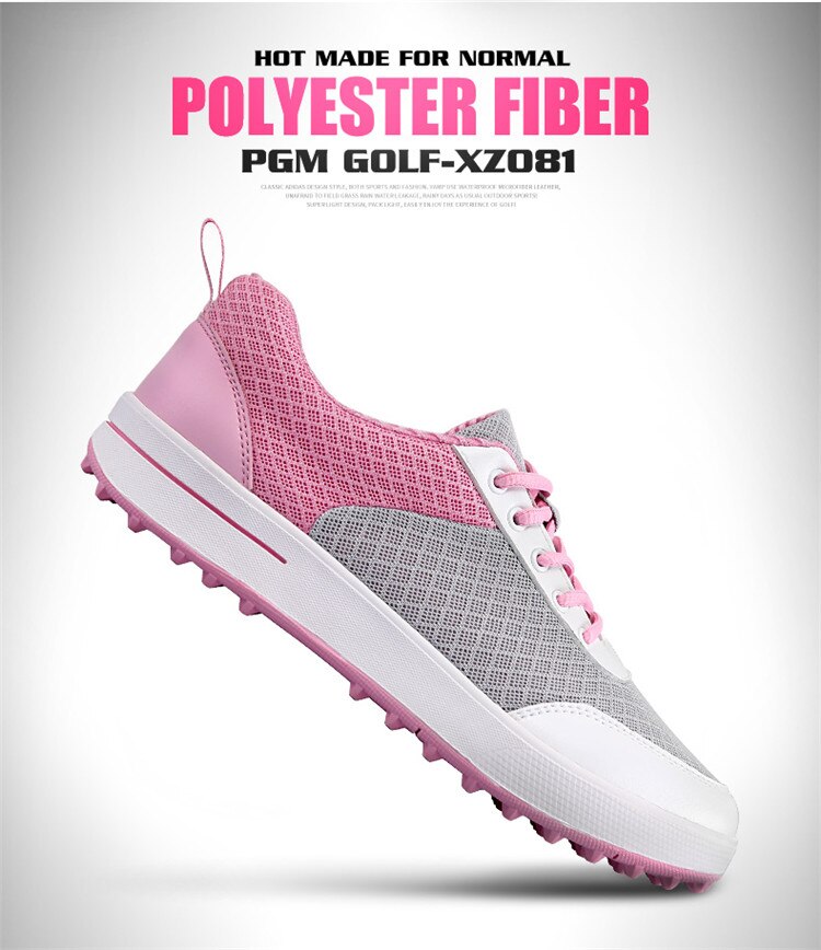 Pgm dames golfschoenen dames mesh net ademende golf tennis sneakers vetersluiting antislip lichtgewicht schoenen  b2855