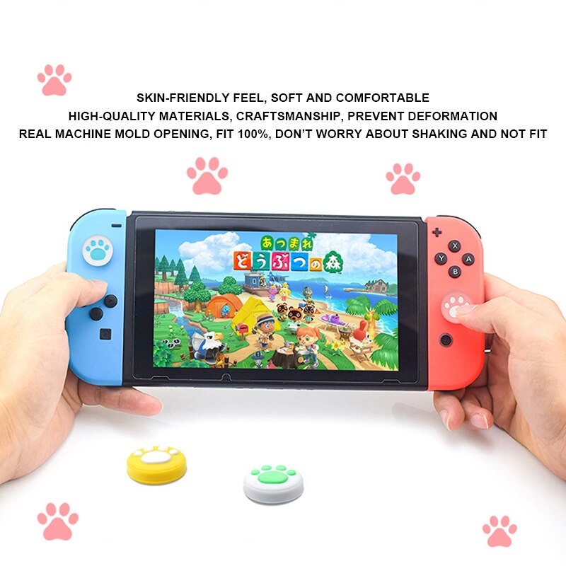 Leuke Kat Poot Thumb Grip Caps Siliconen Rocker Caps Joycon Joystick Cover Shell 3D Dier Knop Cap Nintendo Switch Accessores