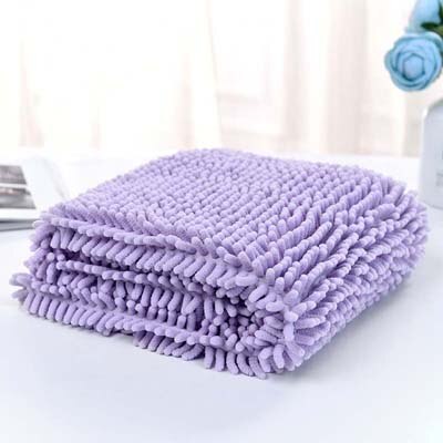 Fiber Pet Bath Towel Strong Water Absorption Bathrobe for Dog Cat Soft Grooming Quick-drying Multipurpose Cleaning Tool Supplies: Purple / L