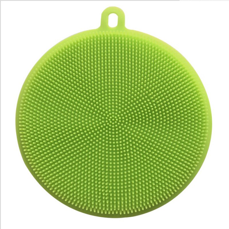 Silicone Wash Dish Brush Multipurpose Antibacterial Cleaning Kitchen Tool Scrubber UND: Green