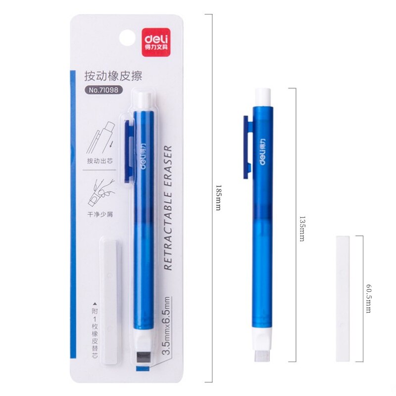Retractable Pencil Eraser Press Eraser Rubber Student Supplies Writing School Stationery for Kids Student Drawing