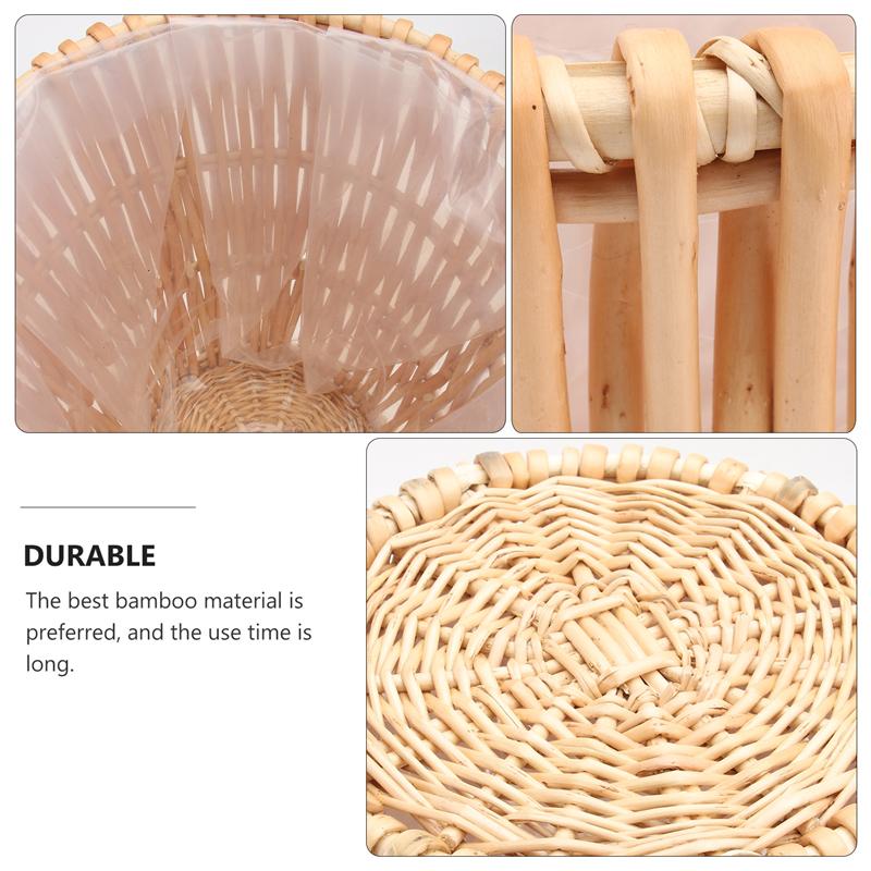 1PC Wicker Müll Können Altpapier Korb Gewebte Müll Korb Rattan Gewebt Korb für Wohnheim Hause