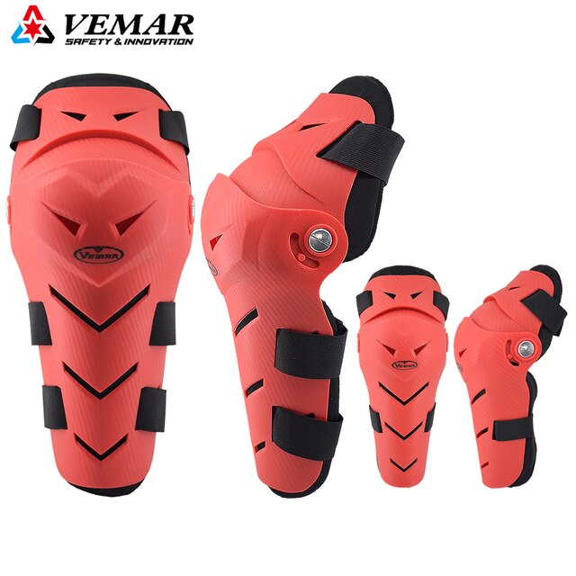 Vemar 4Stck Motorrad knie & ellbogen schutz Pads Moto-Cross skaten knie protektoren reiten schutz Getriebe Pads schutz: VM-186 rot