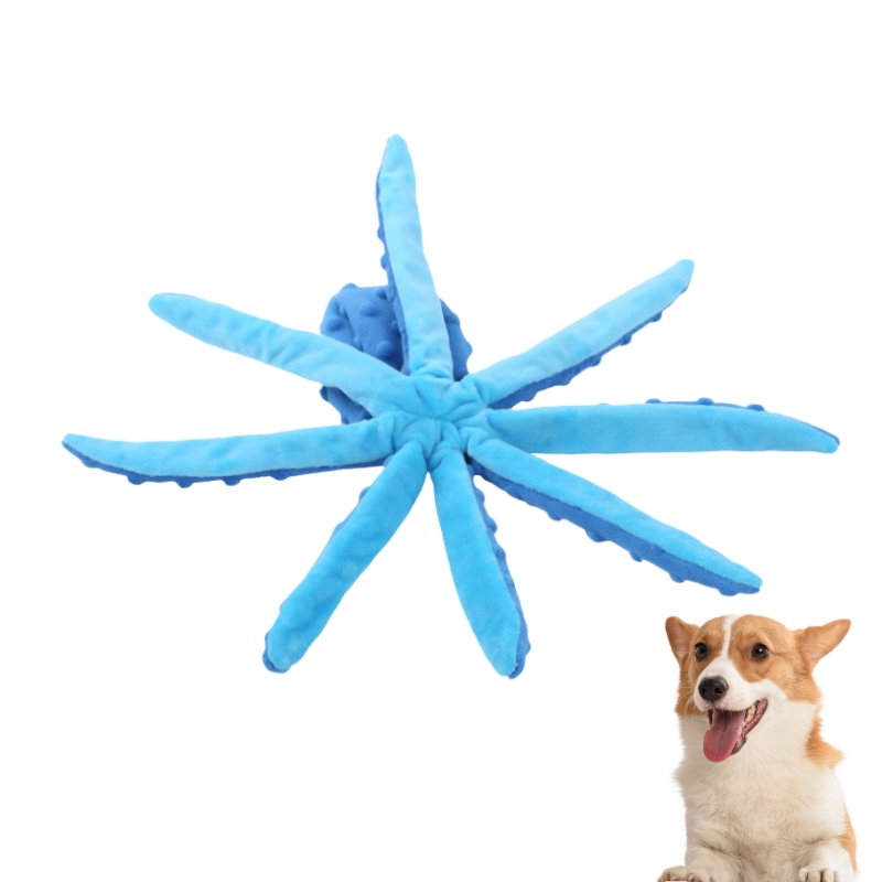 Animal de estimação brinquedo de pelúcia cão voz polvo escudo quebra-cabeça brinquedo mordida resistente brinquedos interativos limpeza dos dentes do cão mastigar brinquedo filhote de cachorro suprimentos para cães