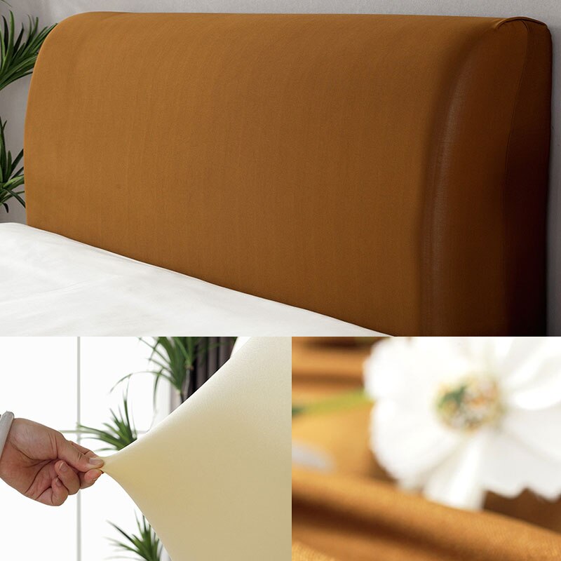 Headboard Bedhead Cover Dust Cover Solid Color Durable Bed Back Protection Elastic All-inclusive Soft Cozy Bedhead Cover