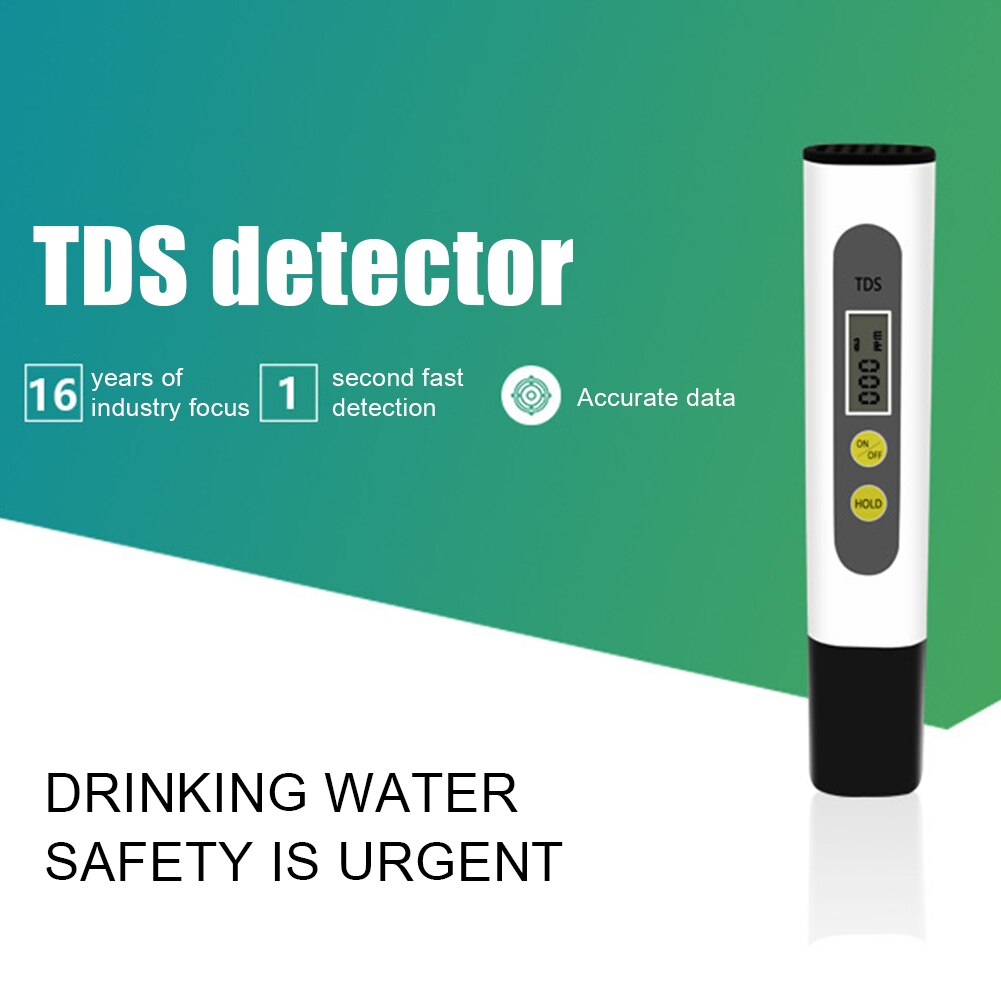 TDS Meter Water Tester Automatic Calibration 0-990ppm Purity Water Meter for Swimming Pools Drinking Water Aquariums
