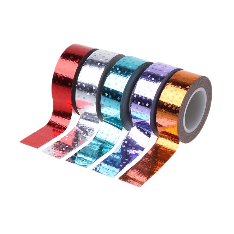 Rytmisk gymnastik dekoration holografisk glitter tape ring stick tilbehør 15mm*5m washi tape diy maskeringstape