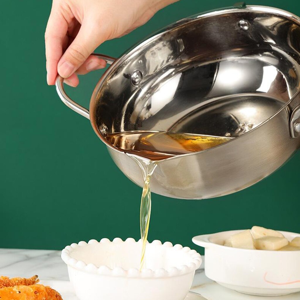 Deep Frying Pot Drainage Temperature Controllable Tempura Fryer Pan 24cm