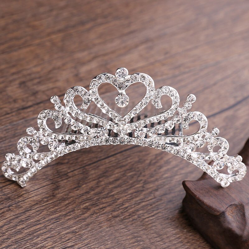 FORSEVEN Mini Silber Farbe Perle Strass Kristall Frauen Mädchen Prinzessin Diadem Hochzeit Haar Kamm Stil Tiara Krone Haar Schmuck: Style 06