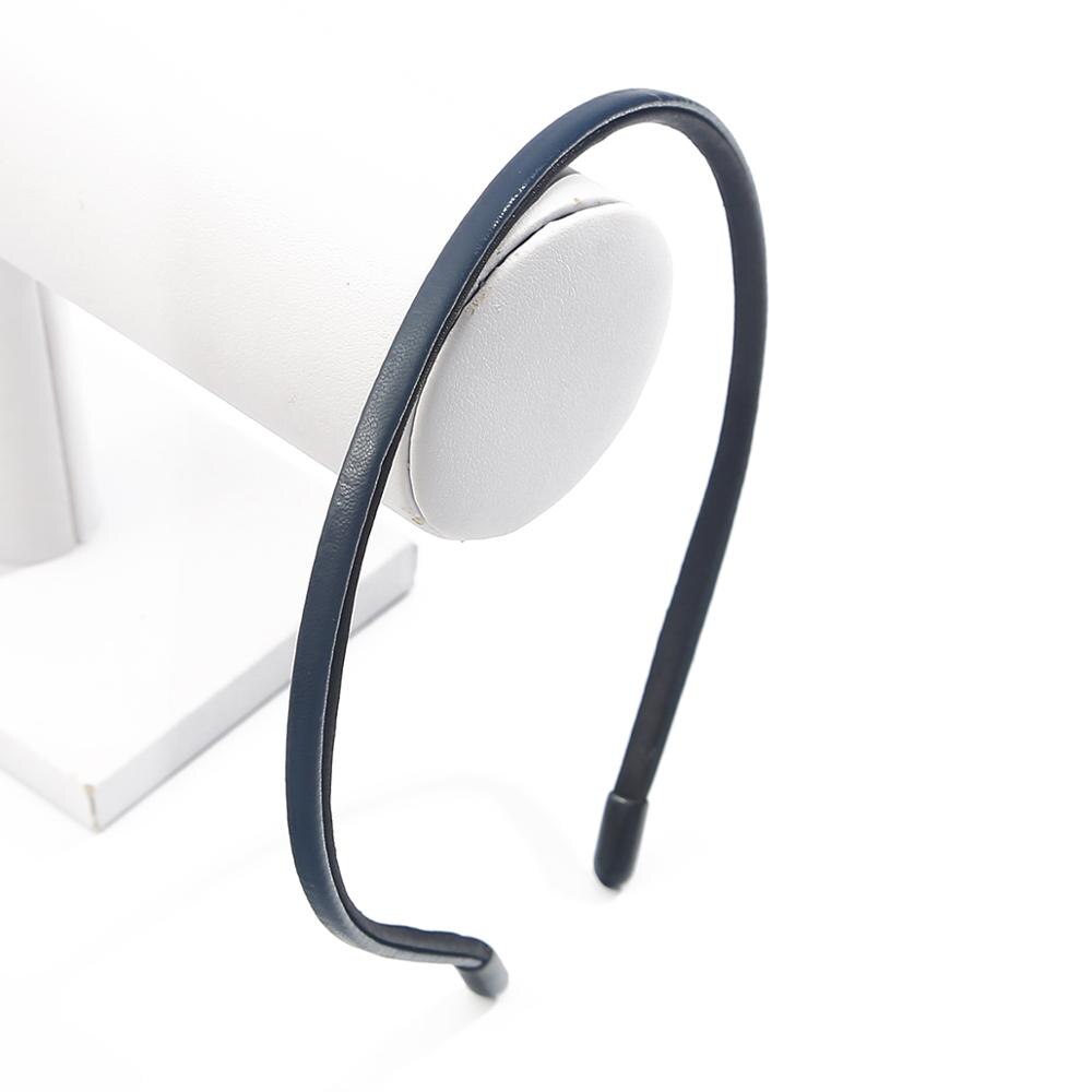 Leren dunne 0.5cm brede haarbanden voor meisjes, haaraccessoires voor vrouwen, mix kleuren hoofdbanden, styling haarversieringen: Marine
