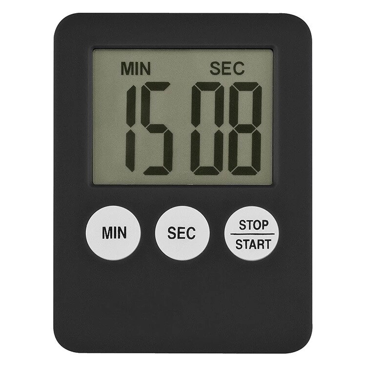 Super Thin LCD Digital Screen Kitchen Countdown Timer Magnet Clock Sleep Stopwatch Clock Timer Temporizador Clock: Black