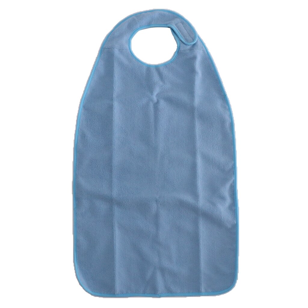 Grand tablier à bretelles en tissu éponge lavable et imperméable pour adultes, protection pour personnes âgées et handicapés, 87x46.5cm: Blue