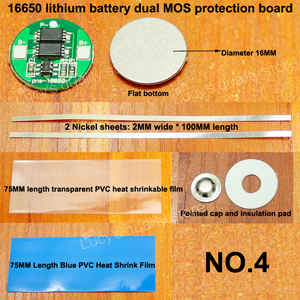 10set/lot 16650 Lithium Battery Double Mos Board Diy Fittings with Nickel Sheet 4.2v Diameter 16mm: Orange