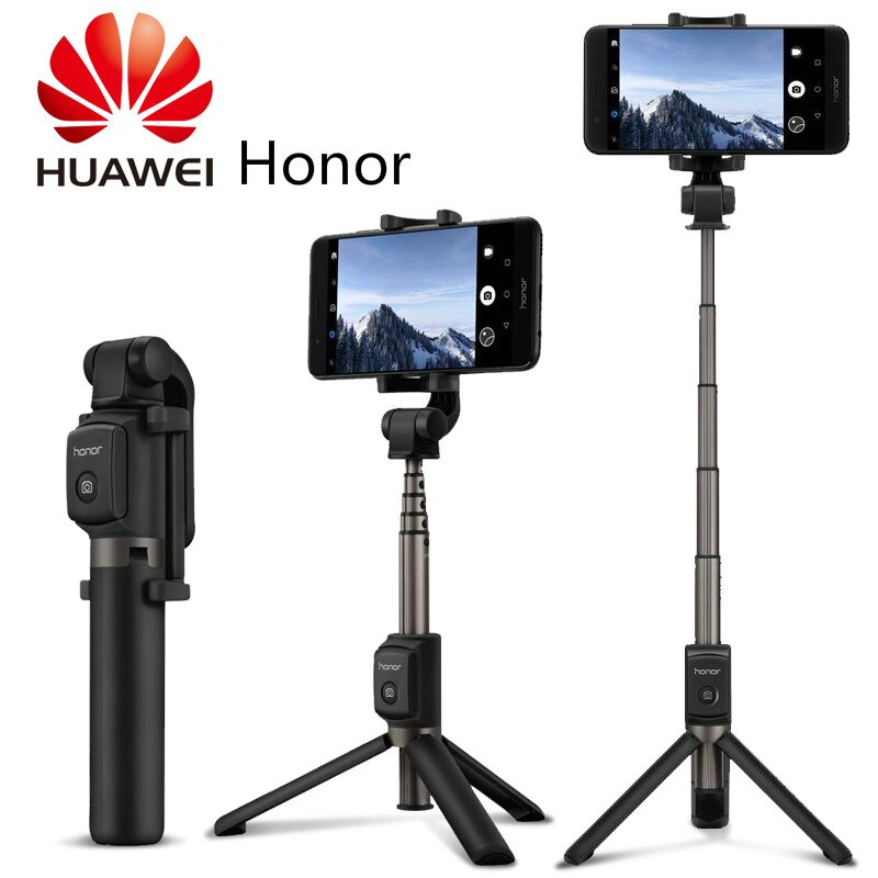 Huawei honor bluetooth-reisestativ (kabellos) selfie-stick-stativ-kombination, 360 grad freie drehung, leicht und tragbar: Huawei honor schwarz