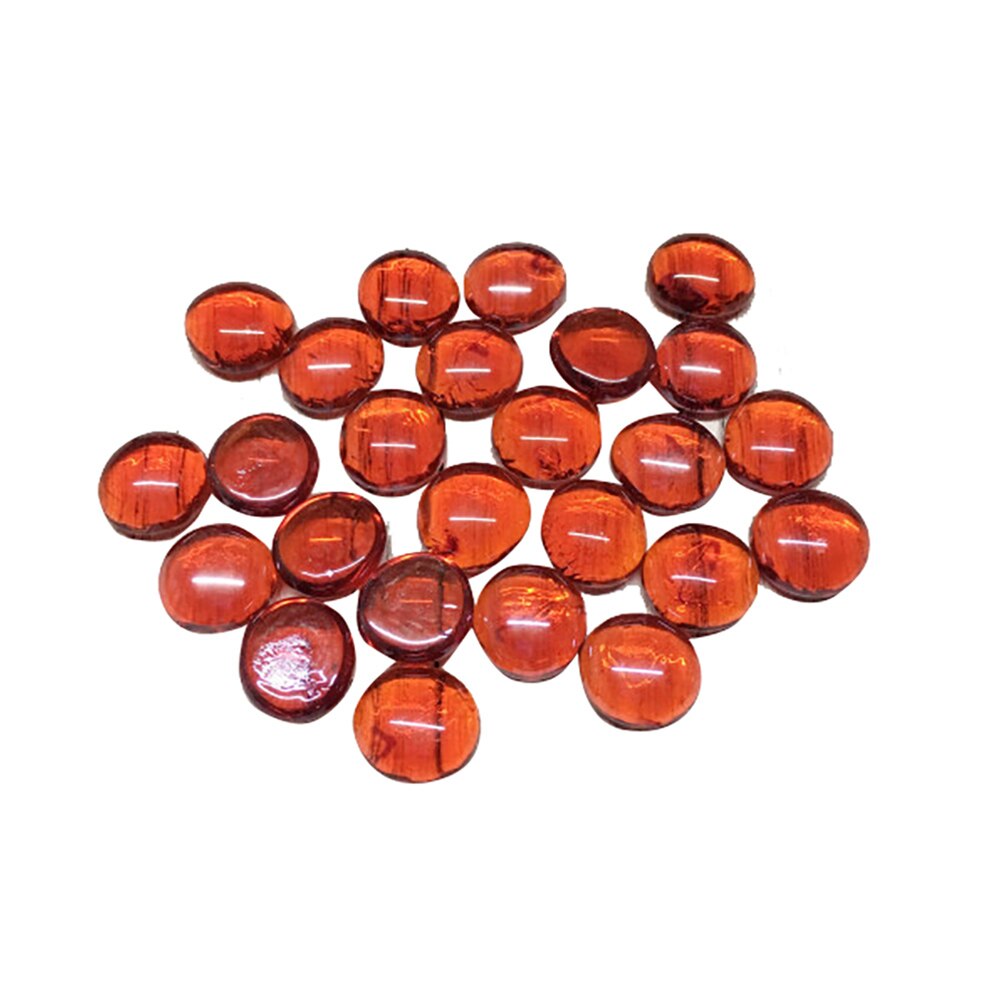 100g Clear Glass Mosaic Tiles Round Flat Beads for Arts Craft Decorative Glass Stones for Mosaic Making: Clear Red