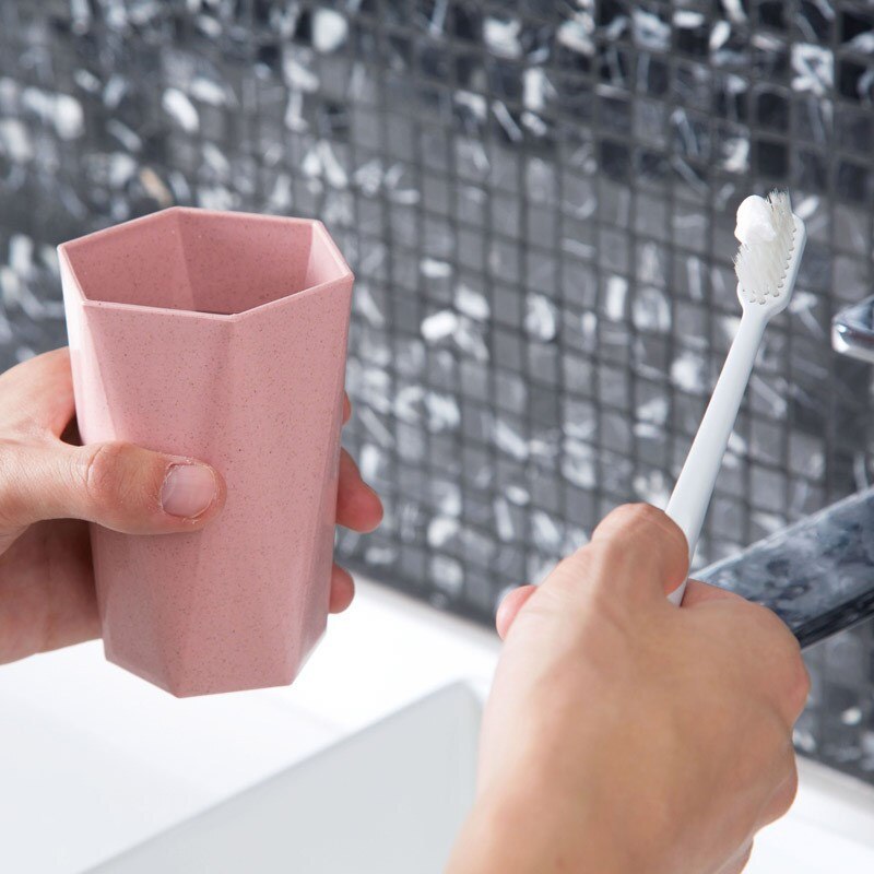 1pc vehnän olkipesukuppia harjauskuppi suu kotitalous pari hammasharja pesukuppi muki kylpyhuonetarvikkeet setti matkatarvikkeet