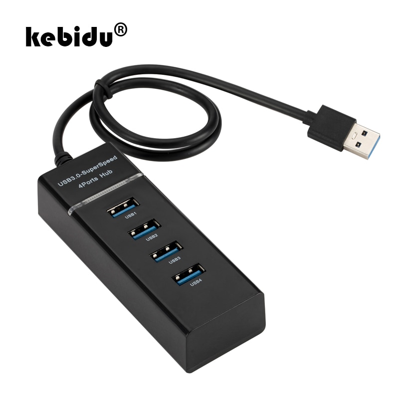 Kebidu High Speed 5Gbps 4 Poorts Usb Hub 3.0 Splitter Adapter 4 Port Hub Voor Laptop Pc/ computer Randapparatuur Accessorie
